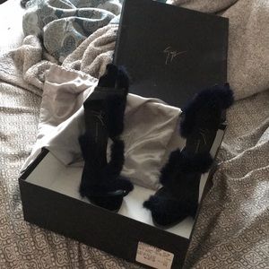 Blue fur Giuseppe zanotti